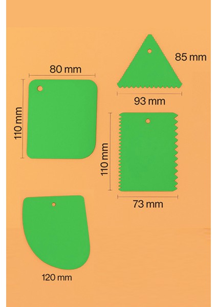 4'lü Set Hamur Kesme ve Şekillendirme & Pasta Şekil Verme Aparatı - Yeşli fiyatları