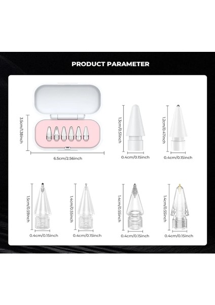 iPad Kalem Yedek Uçları Apple Pencil 2./1. Nesil Pro/usb-C Pro/mini/air 6 Yedek Uç ve Çantası modelleri