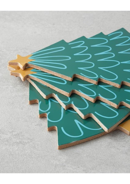 Jinglewood Ahşap 4'lü Bardak Altlığı 12X14 cm Renkli (13.11.2025) fiyatları