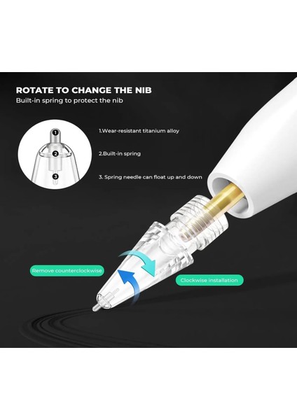 iPad Kalem Yedek Uçları Apple Pencil 2./1. Nesil Pro/usb-C Pro/mini/air 6 Yedek Uç ve Çantası fırsatları