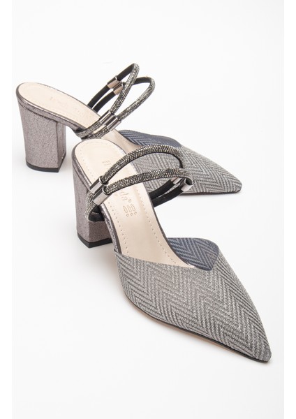 Platin Renk Topuklu Abiye Ayakkabı fırsatları