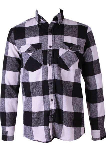 Cepli Oduncu Siyah - Beyaz Erkek Gömlek 8016