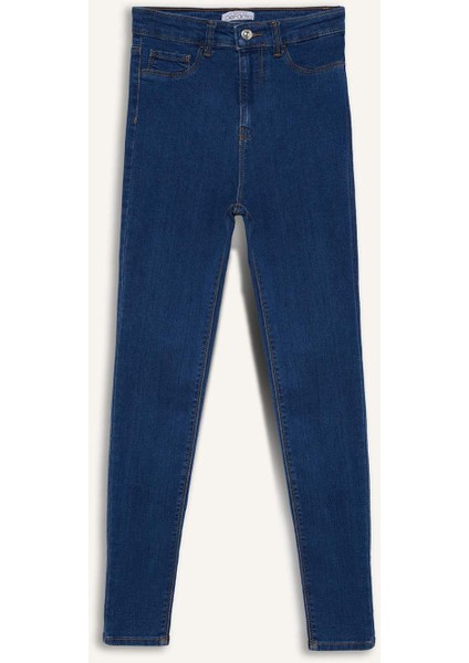 Jegging Yüksek Bel Bilek Boy Dar Paça Basic Düz Jean Pantolon