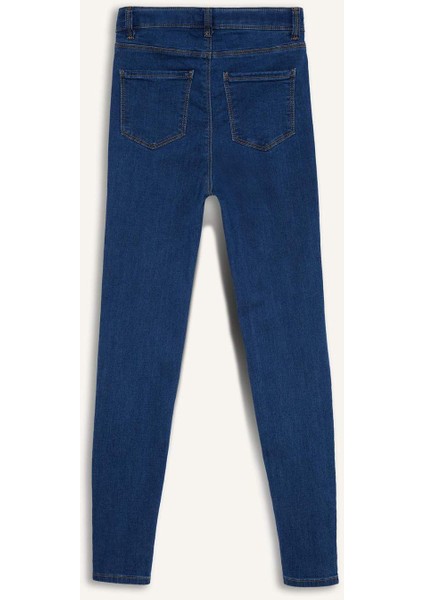 Jegging Yüksek Bel Bilek Boy Dar Paça Basic Düz Jean Pantolon