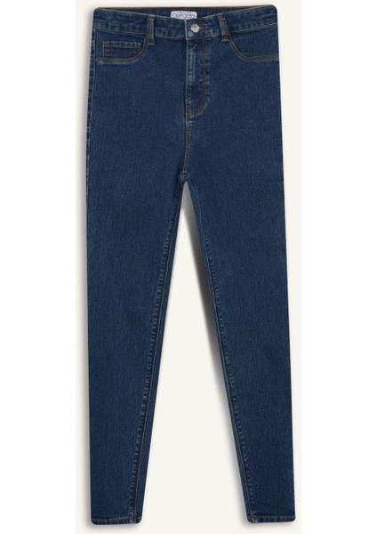 Jegging Yüksek Bel Bilek Boy Dar Paça Basic Düz Jean Pantolon