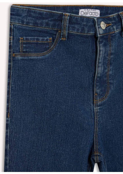 Jegging Yüksek Bel Bilek Boy Dar Paça Basic Düz Jean Pantolon