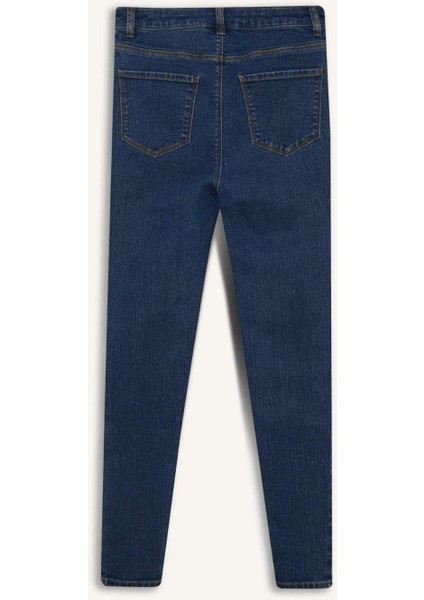 Jegging Yüksek Bel Bilek Boy Dar Paça Basic Düz Jean Pantolon