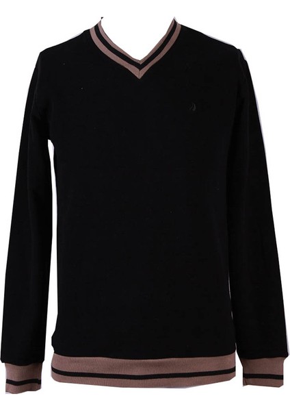 Selanik Bisiklet Yaka Siyah Erkek Sweatshirt 450