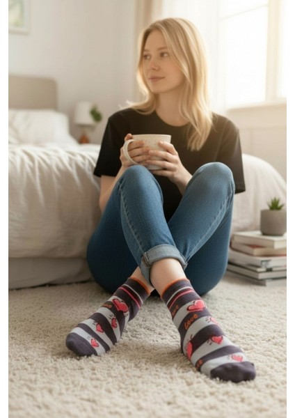 6 Çift Kadın Günlük Çorap 6'lı Desenli Çorap indirimleri