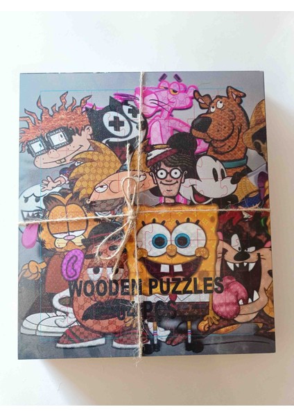 Ahşap Puzzle Uzzle Oyunu Yunu 64 Parça