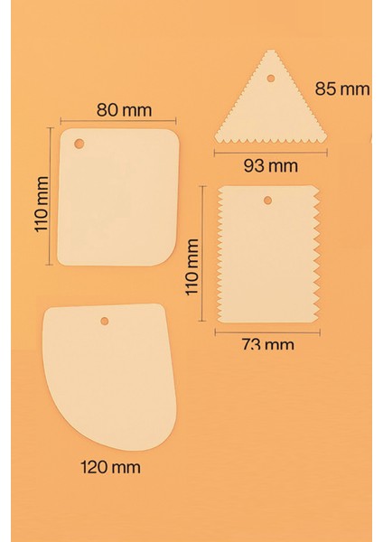 4'lü Set Hamur Kesme ve Şekillendirme & Pasta Şekil Verme Aparatı - Krem fiyatları