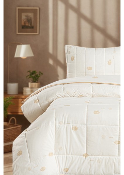 Premium %100 Doğal Çift Kişilik Yün Yorgan | Merinos Yünü Dolgulu 195X215 cm |