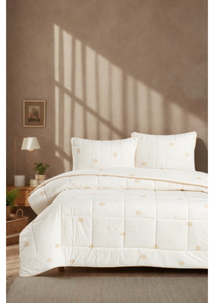 Premium %100 Doğal Çift Kişilik Yün Yorgan | Merinos Yünü Dolgulu 195X215 cm | fiyatları