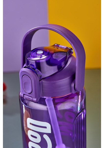 Spor Matarası Suluk - 1000 ml Pipetli , Kilitli Kapak, Su Sızdırmaz Tasarım - Mor modelleri