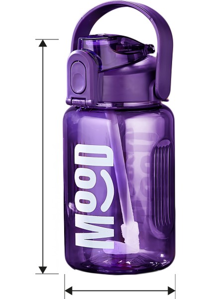 Spor Matarası Suluk - 1000 ml Pipetli , Kilitli Kapak, Su Sızdırmaz Tasarım - Mor