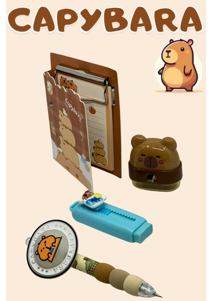 Cappybara Not Defteri Versatil Kalem