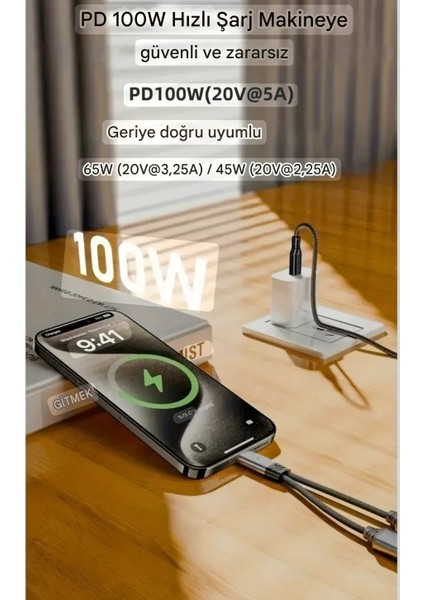 2'si 1 Arada Type-C To Type-C+100W Şarj ve Kulaklık Çevirici Adaptör Hi-Fi Ses Teknolojisi Ce Lisanslı Sertifikalı Örgülü Sağlam Orjinal fırsatları