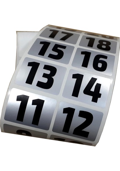 Sayı Etiketi Su Geçirmez Yırtılmaz Demirbaş Etiketi 1'den 100'E Kadar 30MMX40MM 100 Adet fiyatları