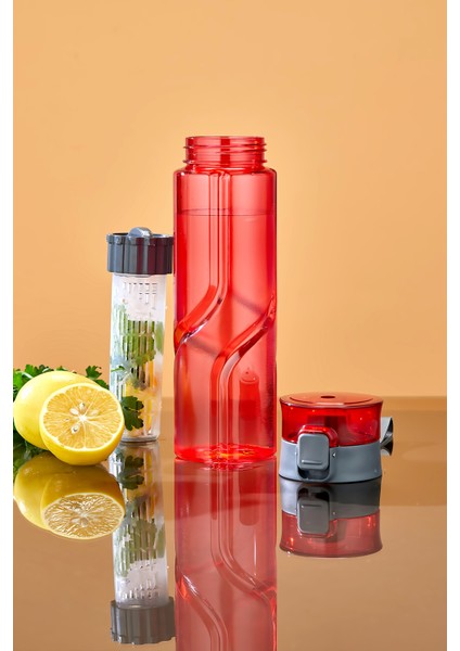 800 ml Detoks Su Matarası Suluk – Pipetli , Bpa’sız, Kilitli ve Sızdırmaz Kapak - Kırmızı fiyatları