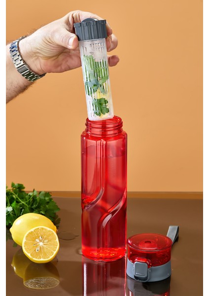 800 ml Detoks Su Matarası Suluk – Pipetli , Bpa’sız, Kilitli ve Sızdırmaz Kapak - Kırmızı fırsatları