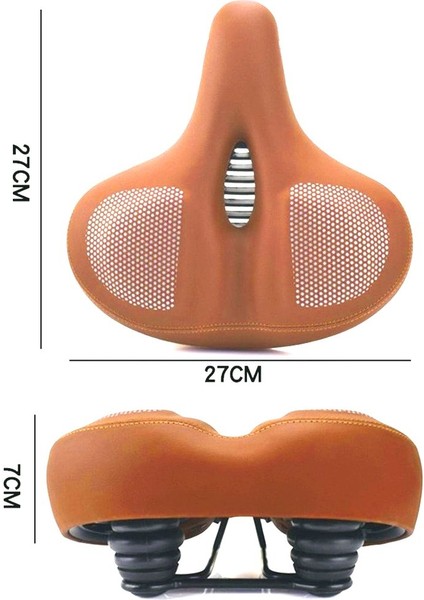 Geniş ve Rahat Elektrikli Bisiklet Kahverengi Sele – Bisiklet Koltuğu 27X27CM Konforlu Yaylı Havalandırmalı Koltuk indirimleri