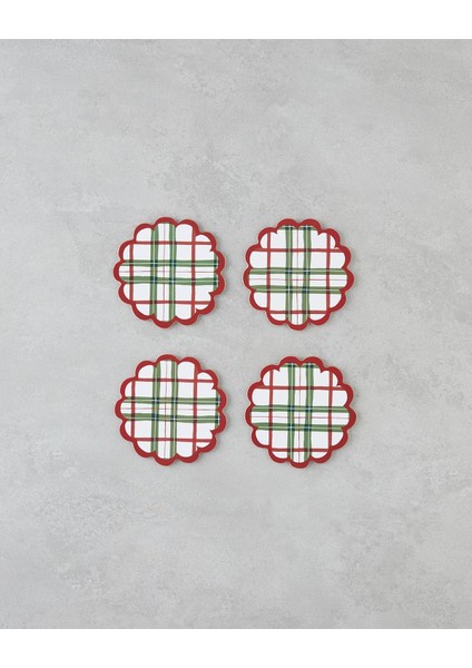 Hollyberry Ahşap 4'lü Bardak Altlığı 11 cm Renkli (13.11.2025)