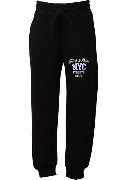 Baskılı 3 Ip Siyah Erkek Çocuk Eşofman Altı 7375