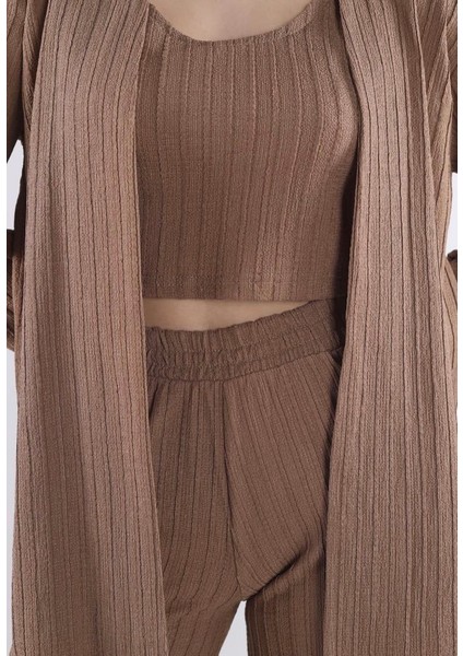 Kimono Pantolon Bluz 3 Lü Takım Vizon fiyatları