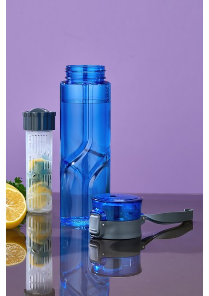 800 ml Detoks Su Matarası Suluk – Pipetli , Bpa’sız, Kilitli ve Sızdırmaz Kapak - Mavi fiyatları