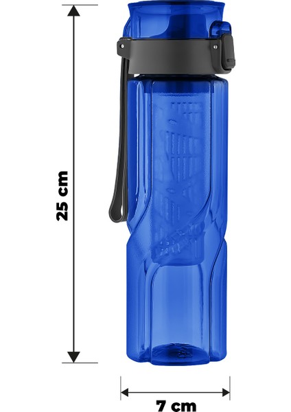800 ml Detoks Su Matarası Suluk – Pipetli , Bpa’sız, Kilitli ve Sızdırmaz Kapak - Mavi