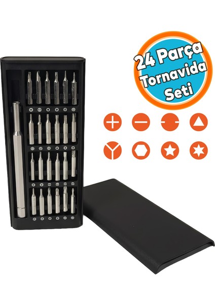 Mini 24 Parça Tornavida Seti Hassas Mıknatıslı Bilgisayar Telefon Elektronik Tamiri Için Ideal