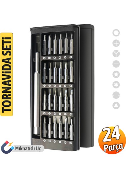 Mini 24 Parça Tornavida Seti Hassas Mıknatıslı Bilgisayar Telefon Elektronik Tamiri Için Ideal fiyatları