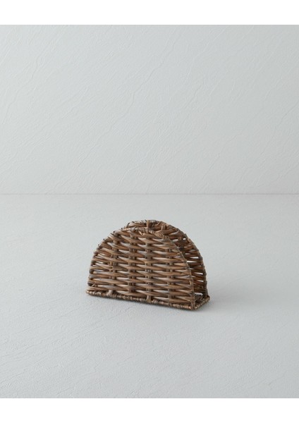 Wicker Plastik Rattan Peçetelik 15X9 cm Kahverengi (13.11.2025)