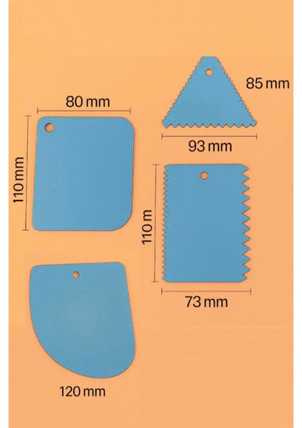 4'lü Set Hamur Kesme ve Şekillendirme & Pasta Şekil Verme Aparatı - Mavi fiyatları