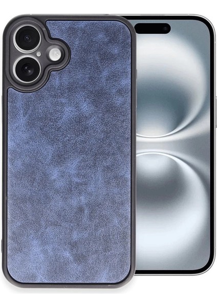 Buğz Iphone 16 Plus Kılıf Aras Deri Kapak - Lacivert