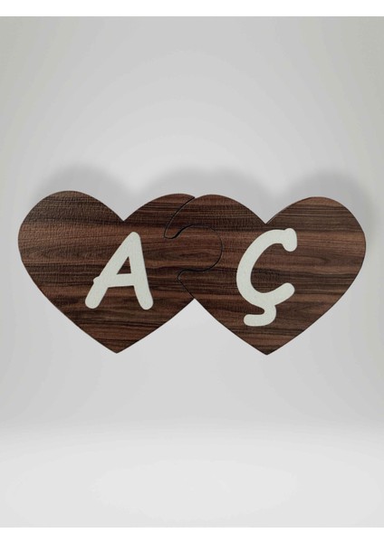 Ç Harfi (Sağ Parça) – Ahşap Puzzle Kalp Harf Magnet – Buzdolabı Süsü – Ikili Uyumlu (KOD:997) modelleri