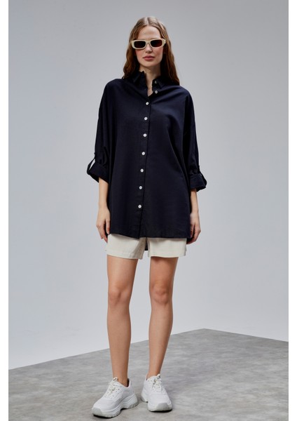 Kadın Apoletli Katlamalı Uzun Kol Oversize Gömlek fiyatları