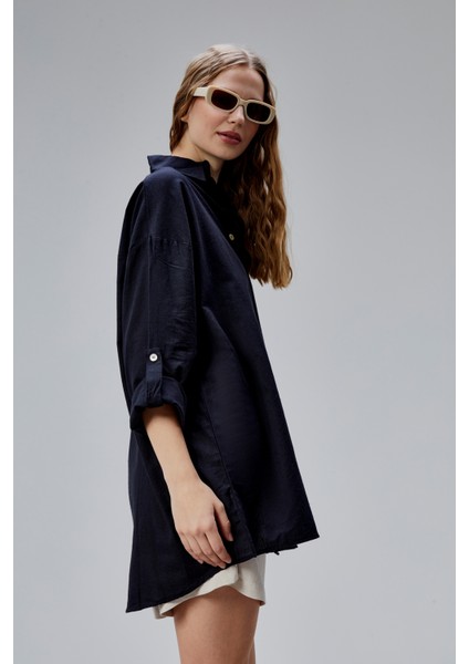 Kadın Apoletli Katlamalı Uzun Kol Oversize Gömlek modelleri