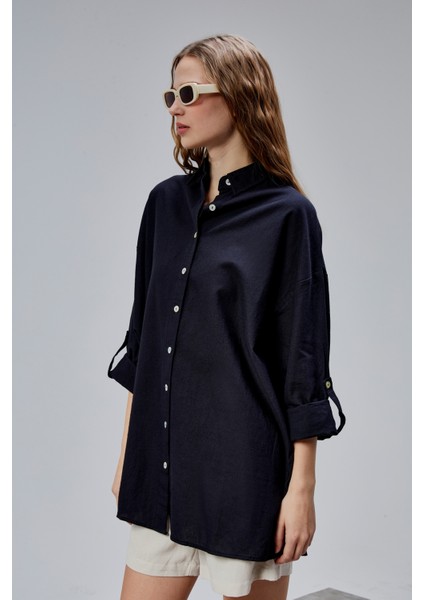 Kadın Apoletli Katlamalı Uzun Kol Oversize Gömlek indirimleri