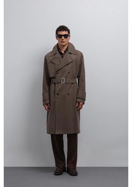 Açık Kahve Relax Fit Erkek Trençkot modelleri