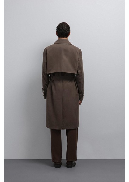 Açık Kahve Relax Fit Erkek Trençkot indirimleri