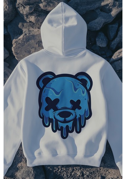 Mavi Ayı Baskılı Oversize Kapüşonlu Sweatshirt fiyatları