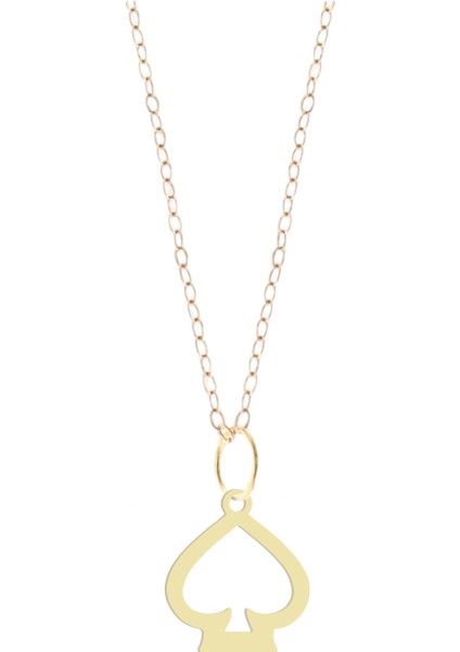 Altın Plakalı 14 Ayar Maça Motifli Doğum Günü Hediyesine Özel Altın KOLYE-841