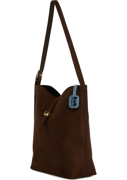 Kahverengi Şişe Dipli Kemer Detaylı Süet Çanta fiyatları