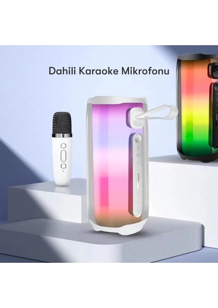 Pluse 5 Mikrofonlu Rgb Kablosuz Hoparlör - Beyaz fiyatları