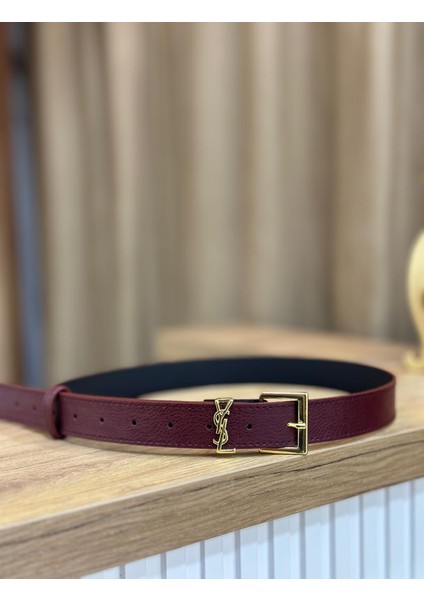 Kadın Kemer Ceket Kemeri Pantolon Kemeri Elbise Kemeri Bordo Kadın Kemer