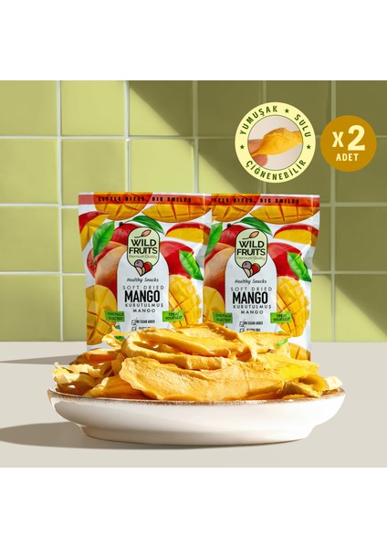 Kurutulmuş Mango - Soft Dried - Atıştırmalık Kuru Meyve 2 x 50 gr