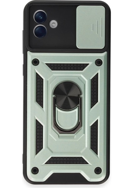 Buğz Samsung Galaxy A04E Kılıf Pars Lens Yüzüklü Silikon - Yeşil