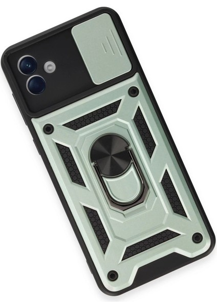 Buğz Samsung Galaxy A04E Kılıf Pars Lens Yüzüklü Silikon - Yeşil modelleri