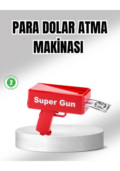 Super Money Gun Para Saçma Tabancası Yüksek Atış Güçlü Kırmızı Model